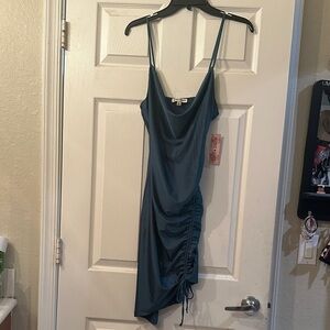 Inspired Hearts Teal Asymmetrical Dress